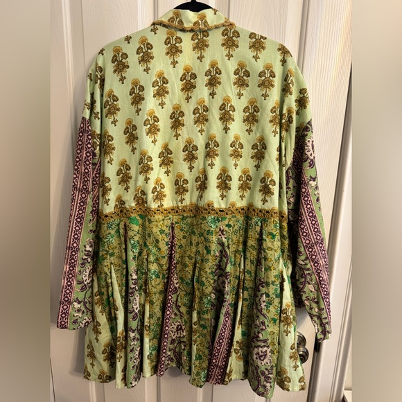 Free People Hazy Baby Printed Mini Dress NWT Green Combo Size M - Picture 8 of 8